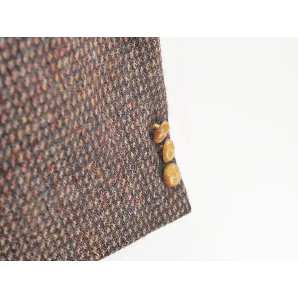 Harris Tweed Men's 38R Brown Multi Wool Tweed Blazer Sport Coat Tailored USA